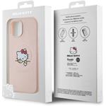 Hello Kitty PU Kitty Asleep Logo MagSafe kryt pre iPhone 15, ružový