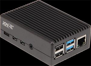 Hliníková chladiaca krabička pre Raspberry Pi 4B, čierna (Joy-it)