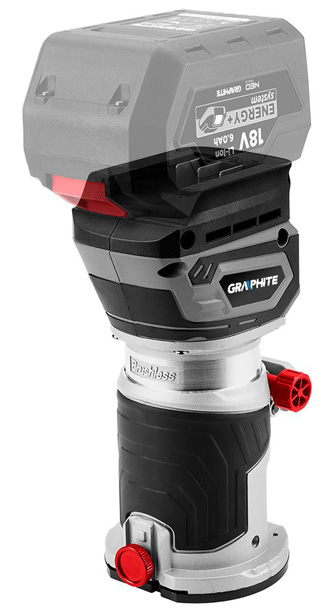 Horná frézka bezuhlíková, 58GE140, akumulátor (18V), 18V, bez batérie, Graphite