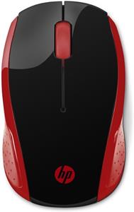 HP 200, bezdrotová myš, červená