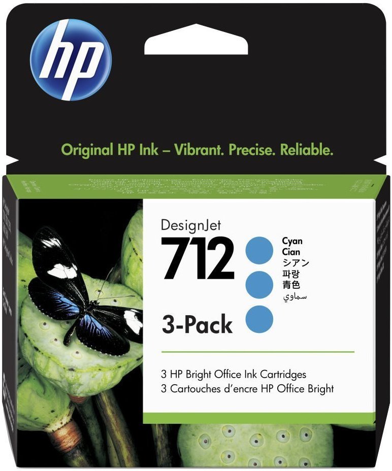 HP 712 cyan, 29ml, 3-balenie