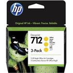 HP 712 žltá, 29 ml, HP 3-balenie