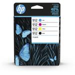 HP 912, čierna + farebné, 6ZC74AE, CMYK, 3x 315 strán, 1x 300 strán