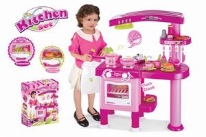 Hrací set Dětská kuchyňka velká s příslušenstvím růžová