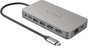 HyperDrive Dual 4K HDMI 10 v 1 USB-C Hub, sivý