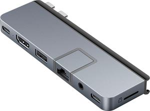 HyperDrive Duo Pro 7-in-2 USB-C Hub, sivý