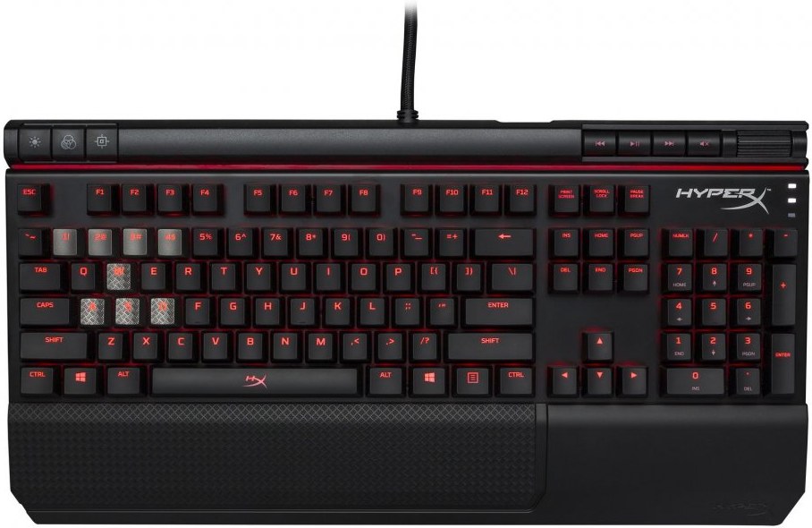 HyperX Alloy Elite, herná, červené MX spínače