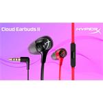 HyperX Cloud Earbuds II, slúchadlá, červené