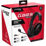 HyperX Cloud III Wireless, bezdrôtové slúchadlá, červené