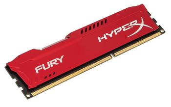 HyperX Fury, DDR3, DIMM, 1600 MHz, 4 GB, CL10, červená