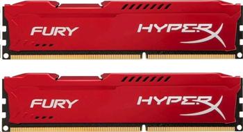HyperX Fury, DDR3, DIMM, 1600 MHz, 8 GB (2x 4 GB kit), CL10, červená