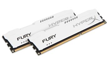 HyperX Fury, DDR3, DIMM, 1866 MHz, 16 GB (2x 8 GB kit), CL10, biela