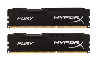 HyperX Fury, DDR3L, DIMM, 1600 MHz, 16 GB (2x 8 GB kit), CL10, Low Voltage, Intel XMP, čierna