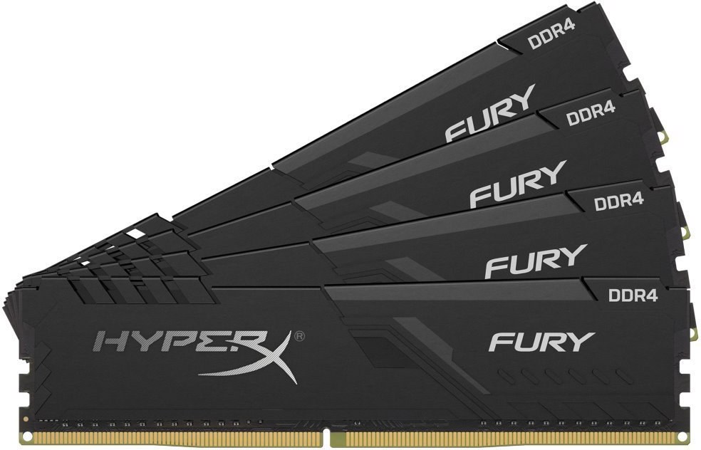 HyperX Fury, DDR4, DIMM, 2400 MHz, 16 GB (4x 4 GB kit), CL15, Intel XMP, čierna