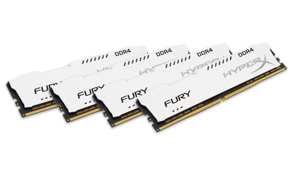 HyperX Fury, DDR4, DIMM, 2666 MHz, 64 GB (4x 16 GB kit), CL16, Intel XMP, biela