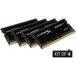 HyperX Impact, DDR4, SO-DIMM, 2400 MHz, 16 GB (4x 4 GB kit), CL15, Intel XMP, čierna
