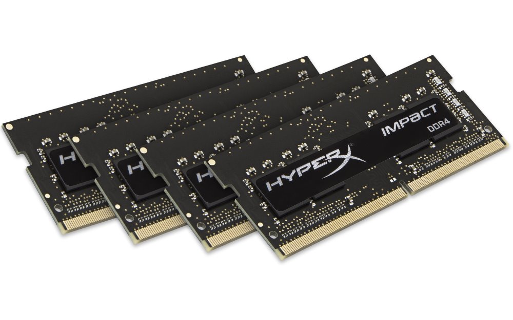 HyperX Impact, DDR4, SO-DIMM, 2400 MHz, 32 GB (4x 8 GB kit), CL15, Intel XMP, čierna