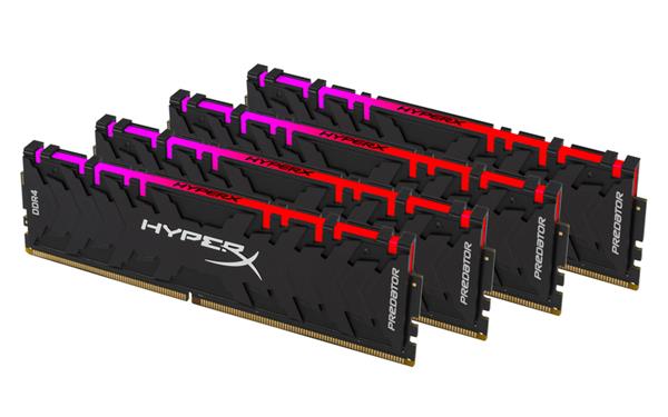 HyperX Predator, DDR4, DIMM, 3000 MHz, 64 GB (4x 16 GB kit), CL15, Intel XMP, RGB, čierna