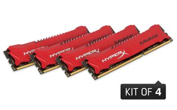 HyperX Savage, DDR3, DIMM, 1600 MHz, 32 GB (4x 8 GB kit), CL9, Non-ECC, Intel XMP