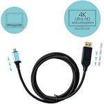 i-Tec kábel USB-C na DisplayPort M/M, prepojovací, 4K/2K 60Hz, 1,5m