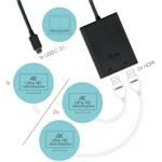 i-Tec redukcia USB-C na 2x HDMI M/F, káblová, 0,15m