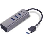 i-Tec USB 3.0 Metal HUB 3 Port + Gigabit Ethernet, sieťový adaptér, (rozbalené)