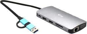i-Tec USB 3.0/USB-C/TB3 3x Display Metal Nano Dock with LAN, PD 100W