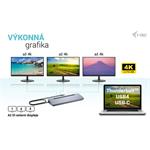 i-Tec USB-C Metal Ergonomic 4K 3x Display Docking Station, PD 100W, (rozbalené)
