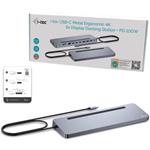 i-Tec USB-C Metal Ergonomic 4K 3x Display Docking Station, PD 100W, (rozbalené)