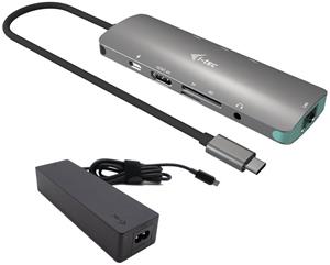 i-Tec USB-C Metal Nano dokovacia stanica 4K HDMI LAN, Power Delivery 100 W + nabíjačka 100W