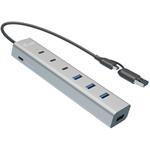 i-Tec USB-C/USB-A Charging Metal HUB 7 Port (3x USB-C, 4x USB-A)