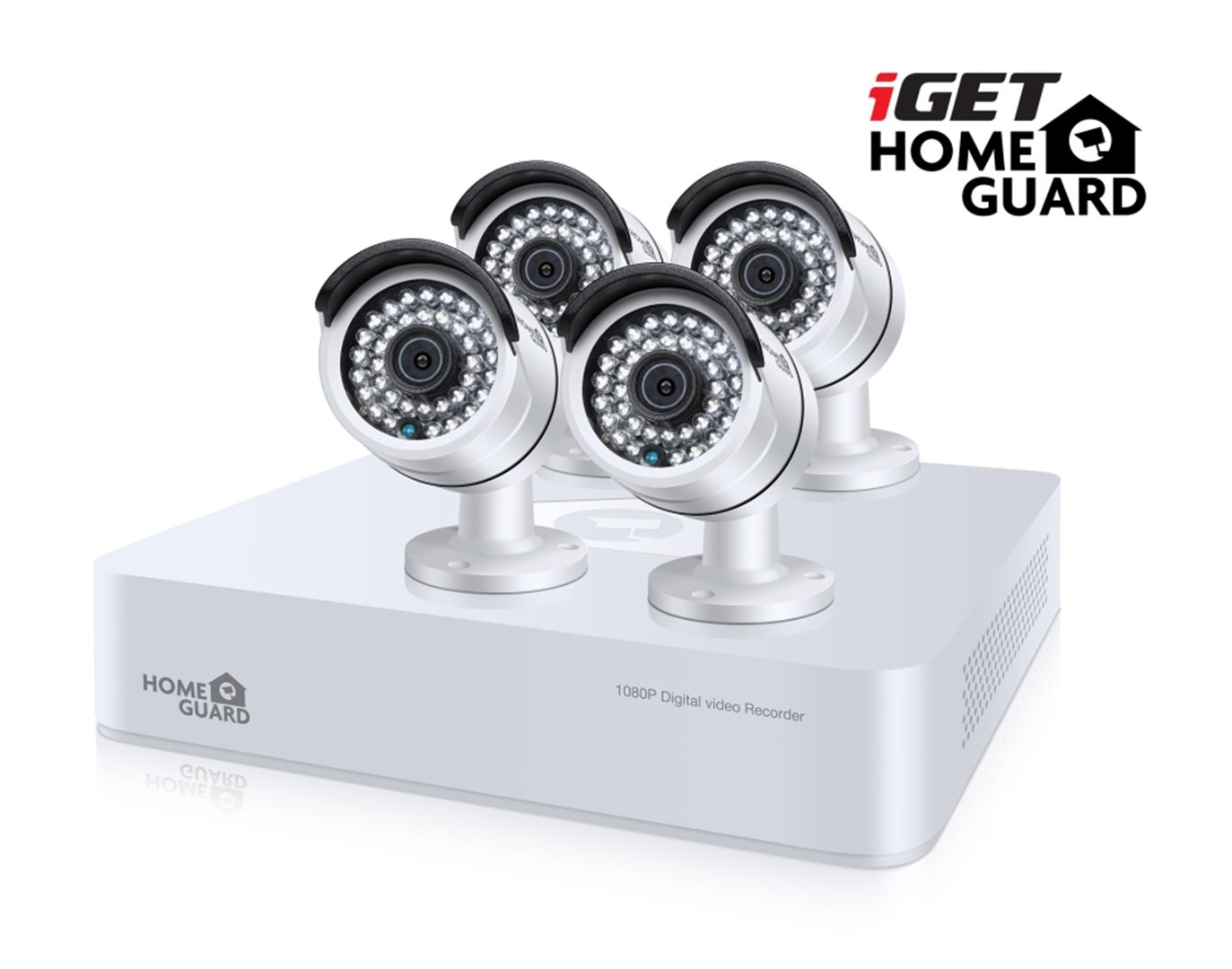 iGET HGDVK87704 - Kamerový CCTV set FullHD, 8CH DVR rekordér + 4x FHD 1080p kamera,Win/Mac/Andr/iOS