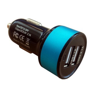 InHOUSE univerzálny USB auto nabíjač 5V/1,4A čierny/modrý