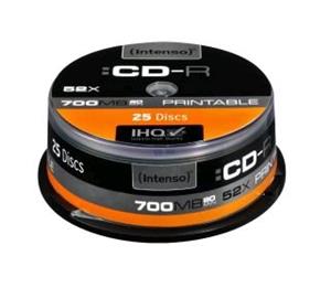 Intenso CD-R [ cake box 25 | 700MB | 52x ] Printable - Fullface