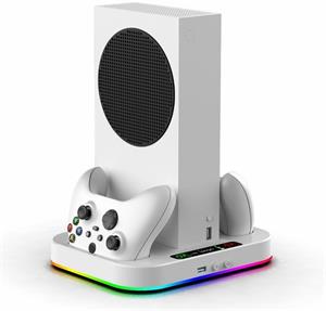 iPega Multifunkční Nabíjecí RGB Stojan s Chlazením pro Xbox Series S + 2ks Baterií, (rozbalené)