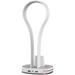 iPega P5P23 nabíjací RGB stojan pre Playstation Portal Remote Player s držiakom na slúchadlá, biely