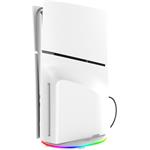 iPega P5S035SA vertikálny stojan, 2xUSB-A s RGB pre PS5 Slim/PS5 Pro, biely