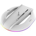 iPega P5S035SA vertikálny stojan, 2xUSB-A s RGB pre PS5 Slim/PS5 Pro, biely