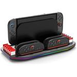 iPega SW2210, multifunkčný nabíjací RGB stojan pre Nintendo Switch 2, čierny