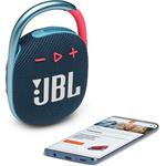 JBL Clip 4 Blue/Coral, bluetooth prenosný reproduktor