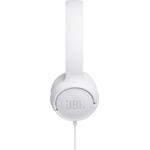 JBL Tune 500 White, náhlavné slúchadlá, biele