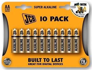 JCB SUPER, alkalická batéria LR06 (AA) 10 ks, blister