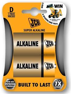 JCB SUPER, alkalická batéria LR20 (D) 2 ks, blister