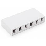 K-Surface mount box pre 6xRJ45, biely, neosadený