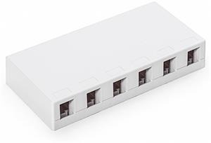 K-Surface mount box pre 6xRJ45, biely, neosadený