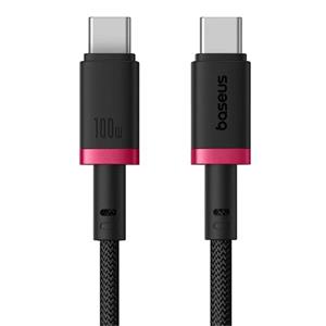 Kabel Baseus Dura USB-C/USB-C 2m 100W červeno černý