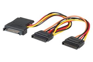 Kábel SATA na 3x SATA napájecí
