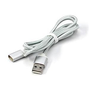 Kábel USB (2.0), USB A M- Magnetická koncovka, 1m, strieborný