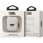 Karl Lagerfeld 3D Logo NFT Choupette Head silikónové puzdro pre Airpods 1/2, biele