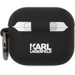 Karl Lagerfeld 3D Logo NFT Choupette Head silikónové puzdro pre Airpods 3, čierne